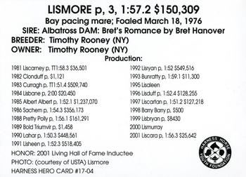 2004 Harness Heroes #17-04 Lismore Back